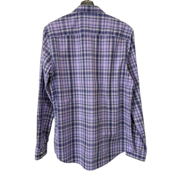 Calvin Klein Men's Purple Checkered Shirt Size M 100% Cotton - Picture 15 of 15